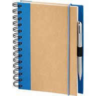 recycled paper journal with blue cloth trim