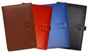 Refillable Leather Notebooks in British Tan, Red, Blue & Black